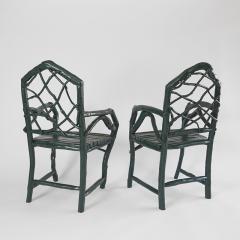 Umberto Pasti PAIR OF GREEN LACQUER ROOT ARMCHAIRS - 2678128