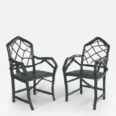 Umberto Pasti PAIR OF GREEN LACQUER ROOT ARMCHAIRS - 2680235