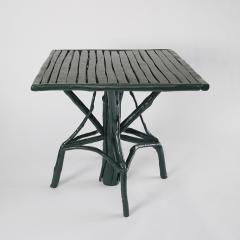 Umberto Pasti PAIR OF GREEN LACQUER ROOT SQUARE TABLE - 2678137