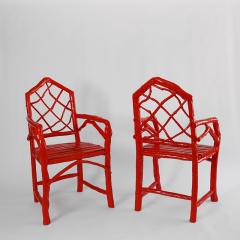 Umberto Pasti PAIR OF RED LACQUER ROOT ARMCHAIRS - 2678208