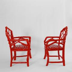 Umberto Pasti PAIR OF RED LACQUER ROOT ARMCHAIRS - 2678209