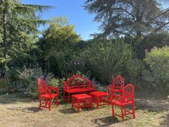 Umberto Pasti PAIR OF RED LACQUER ROOT ARMCHAIRS - 2678219