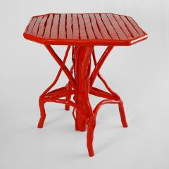 Umberto Pasti RED LACQUER ROOT OCTOGONAL TABLE - 2678166