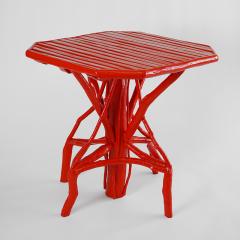 Umberto Pasti RED LACQUER ROOT OCTOGONAL TABLE - 2678167