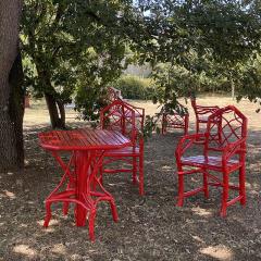 Umberto Pasti RED LACQUER ROOT OCTOGONAL TABLE - 2678187