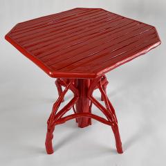 Umberto Pasti RED LACQUER ROOT OCTOGONAL TABLE - 2678189