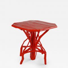 Umberto Pasti RED LACQUER ROOT OCTOGONAL TABLE - 2680239