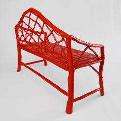 Umberto Pasti RED LACQUER ROOT REGENCY BENCH - 2678151