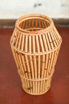 Umbrella Stand In Light Finish Wicker Italy 1970 - 3730366