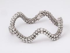 Undulating Diamond and White Gold Bracelet - 949839