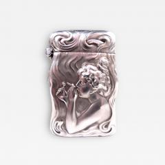 Unger Brothers Art Nouveau Match Safe with Ethereal Nymph Lighting Up - 4110018
