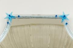 Unique Aquamarine Murano Blown Star Mirror - 4096378