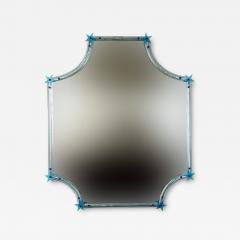 Unique Aquamarine Murano Blown Star Mirror - 4101439