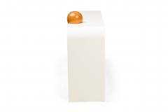 Unique Bespoke White Lacquer Waterfall Edge Console with Sphere Antonio Fortuna - 4172707