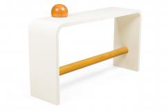 Unique Bespoke White Lacquer Waterfall Edge Console with Sphere Antonio Fortuna - 4172708