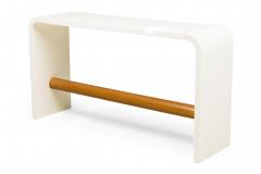 Unique Bespoke White Lacquer Waterfall Edge Console with Sphere Antonio Fortuna - 4172710