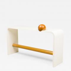 Unique Bespoke White Lacquer Waterfall Edge Console with Sphere Antonio Fortuna - 4222033