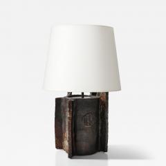Unique Glazed Ceramic Table Lamp France c 1950 - 4658757