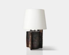 Unique Glazed Ceramic Table Lamp France c 1950 - 4658760