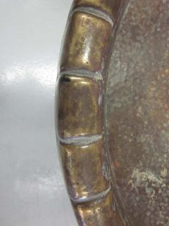 Unique Italian Modern Neoclassical Hammered Brass Copper Side End Table 1930 - 1861285