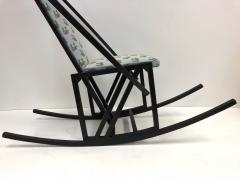 Unique Japanese Rocking Chair with a Black Lacquered Oak Frame - 1853297