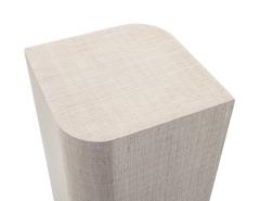 Unique Linen Wrapped Pedestal Stand with Metal Base - 4472314