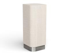 Unique Linen Wrapped Pedestal Stand with Metal Base - 4475291