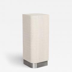 Unique Linen Wrapped Pedestal Stand with Metal Base - 4475292