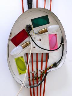 Unique Mid Century Modern Wall Fixture or Light Object Painting Board 1950s - 2755336