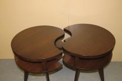 Unique Mid Century Side tables with a Walnut Finish - 1279992