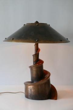 Unique Monumental Brutalist Bronze Table Lamp or Floor Light Germany 1980s - 1931105