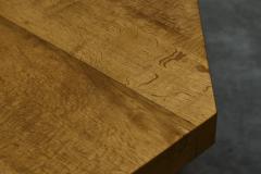 Unique Octagonal Coffee Table in Solid Oak with End Grain Wood 1950s - 4468000