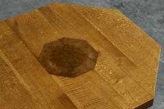 Unique Octagonal Coffee Table in Solid Oak with End Grain Wood 1950s - 4468002