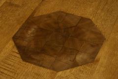 Unique Octagonal Coffee Table in Solid Oak with End Grain Wood 1950s - 4468003