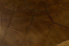 Unique Octagonal Coffee Table in Solid Oak with End Grain Wood 1950s - 4468004