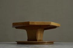 Unique Octagonal Coffee Table in Solid Oak with End Grain Wood 1950s - 4468010