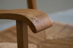 Unique Oscar Degeyter Armchair in Solid Wood and Rush Belgium 1942 - 4582063