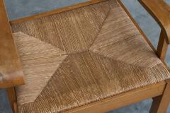 Unique Oscar Degeyter Armchair in Solid Wood and Rush Belgium 1942 - 4582071