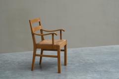 Unique Oscar Degeyter Armchair in Solid Wood and Rush Belgium 1942 - 4582110