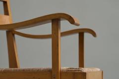 Unique Oscar Degeyter Armchair in Solid Wood and Rush Belgium 1942 - 4582111