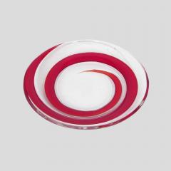 Unique Red spiral deco blown Murano glass bowl - 4093061
