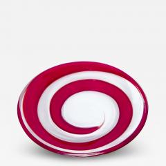 Unique Red spiral deco blown Murano glass bowl - 4095512