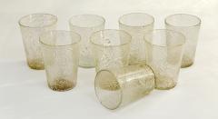 Unique Set Of 8 Modern Italian Murano Silver Blown Cups With Carafe - 3491065