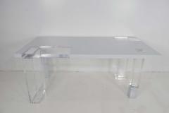 Unique Signed Lucite and White Lacquer Desk or Table - 1261108