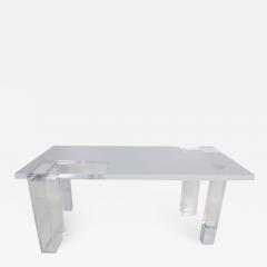 Unique Signed Lucite and White Lacquer Desk or Table - 1262603