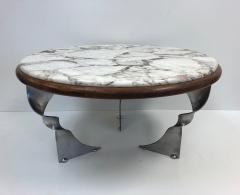 Unique Steel Base and Marble Top Coffee Table - 512505