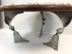 Unique Steel Base and Marble Top Coffee Table - 512509