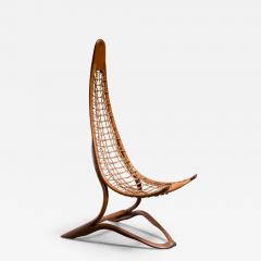 Unique Tall 161 cm 63 4 inch Oak and Rope American Studio Craft Chair 1960s - 2503938
