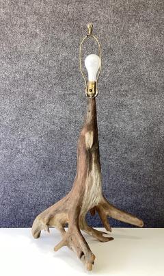 Unique Vintage Large Driftwood or Root Wood Large Table Lamp Mid Century Mod - 2618058