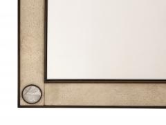 Unique mirror with a parchemin gauffr frame and rock crystals inserts  - 1851181